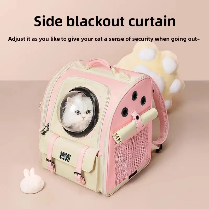 Breathable Cat Backpack Carrier, Space Capsule Pet Travel Bag for Outdoor Walking Hiking，cat Supplies