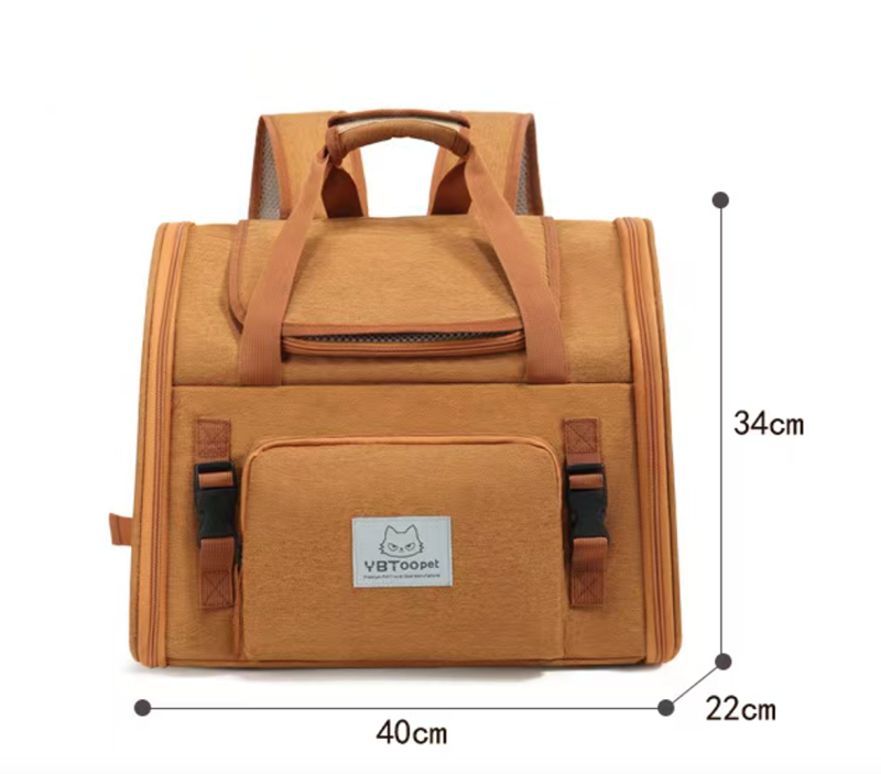 Large Capacity Breathable Pet Backpack Expandable Cat Travel Bag