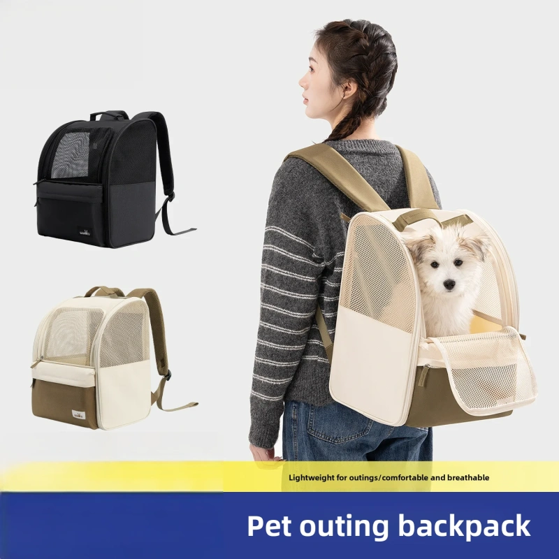 Large Capacity Pet Carrier Backpack Breathable Cat Dog Bag for All Seasons Travel