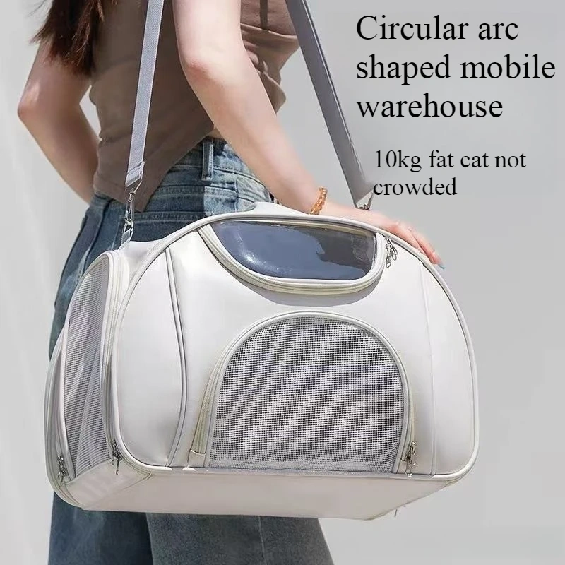 Cat bag Large capacity going out Portable bag Mesh breathable shoulder back Portable folding pet backpack