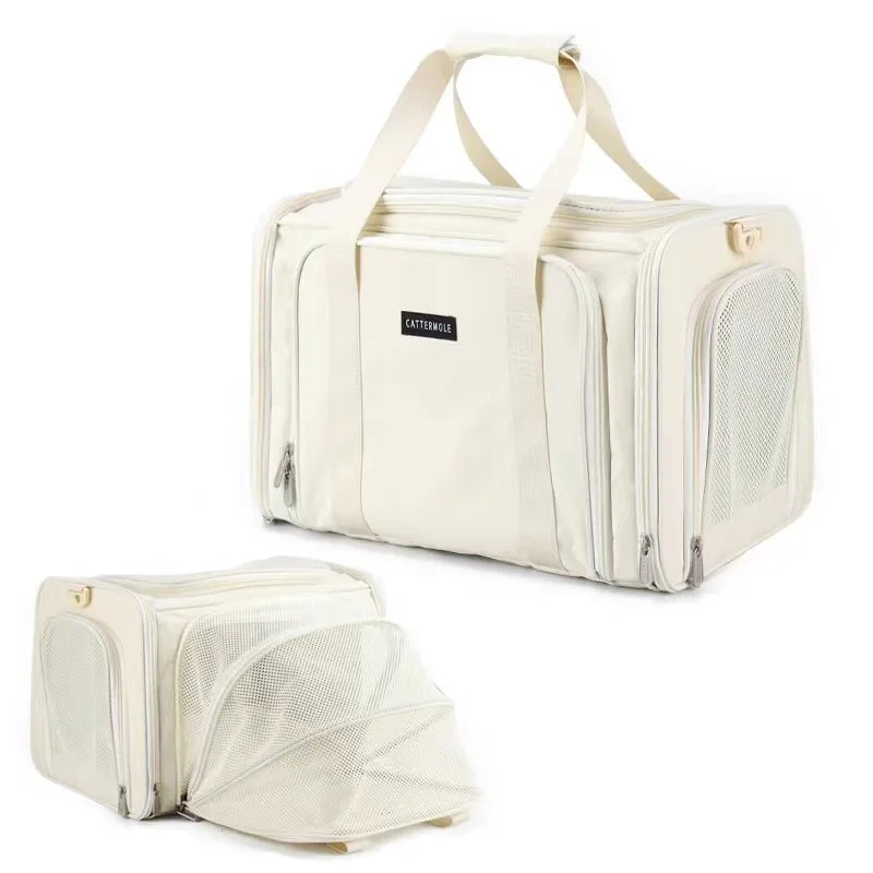 Breathable Pet Cat Carrier Backpack Foldable Oxford Soft-Side Travel Bag Expandable Large Capacity Creative for Cats Dogs
