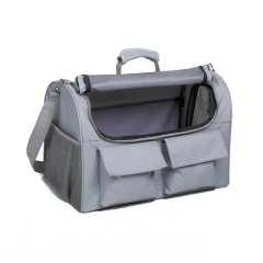 Breathable Pet Carrier bag with Mesh Design foldable Travel Puppy Carrier with multiple pockets Dog Soft Sided bags with cushion