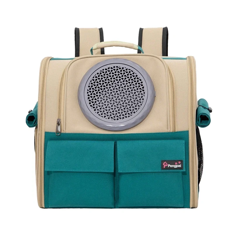 Large Capacity Polyester Fashion Zipper Double Shoulder Dog Backpack Solid Pattern Pet Carrier for Small Animals