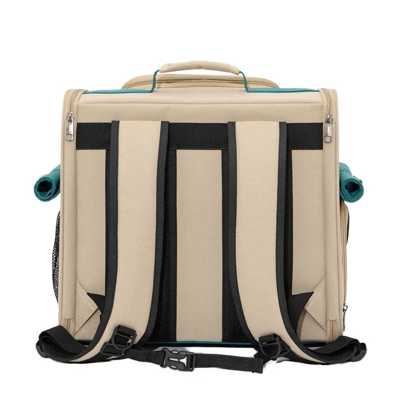Large Capacity Polyester Fashion Zipper Double Shoulder Dog Backpack Solid Pattern Pet Carrier for Small Animals