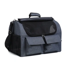 Breathable Pet Carrier bag with Mesh Design foldable Travel Puppy Carrier with multiple pockets Dog Soft Sided bags with cushion