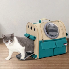 Large Capacity Polyester Fashion Zipper Double Shoulder Dog Backpack Solid Pattern Pet Carrier for Small Animals