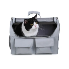 Breathable Pet Carrier bag with Mesh Design foldable Travel Puppy Carrier with multiple pockets Dog Soft Sided bags with cushion
