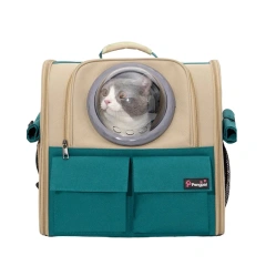 Large Capacity Polyester Fashion Zipper Double Shoulder Dog Backpack Solid Pattern Pet Carrier for Small Animals