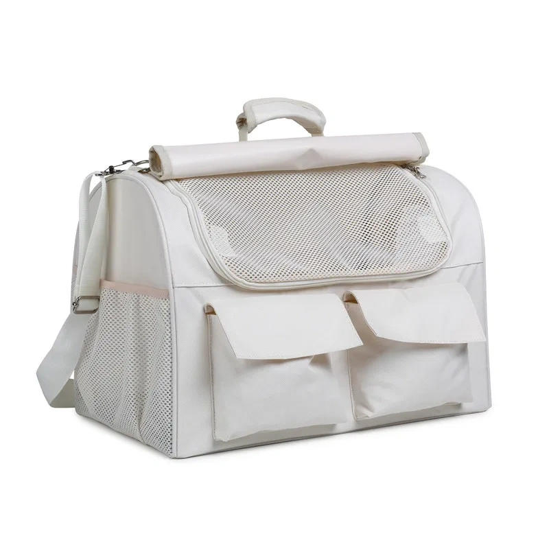 Breathable Pet Carrier bag with Mesh Design foldable Travel Puppy Carrier with multiple pockets Dog Soft Sided bags with cushion