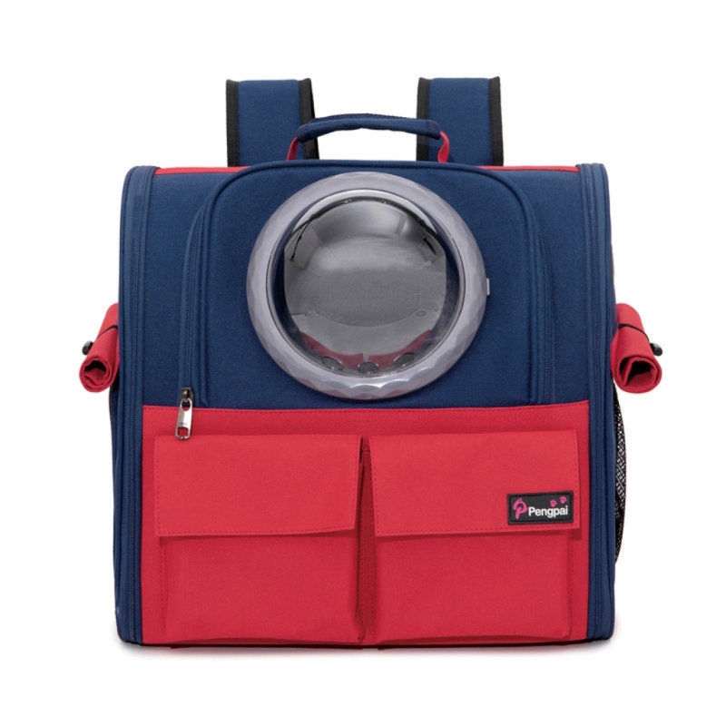Large Capacity Polyester Fashion Zipper Double Shoulder Dog Backpack Solid Pattern
