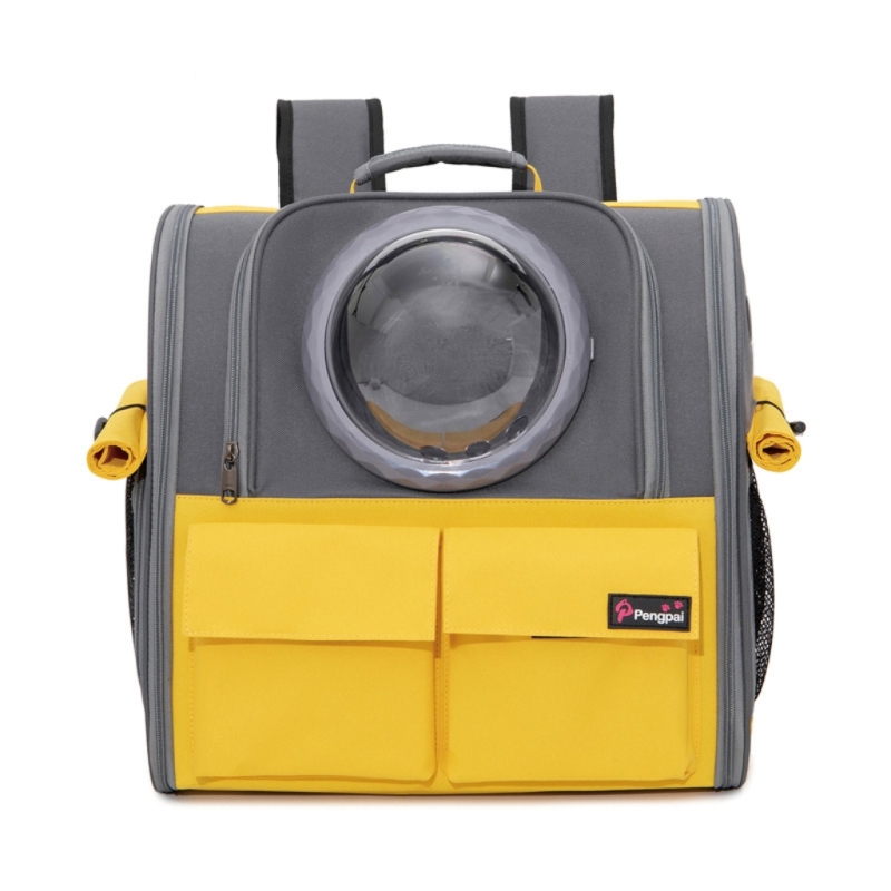 Large Capacity Polyester Fashion Zipper Double Shoulder Dog Backpack Solid Pattern