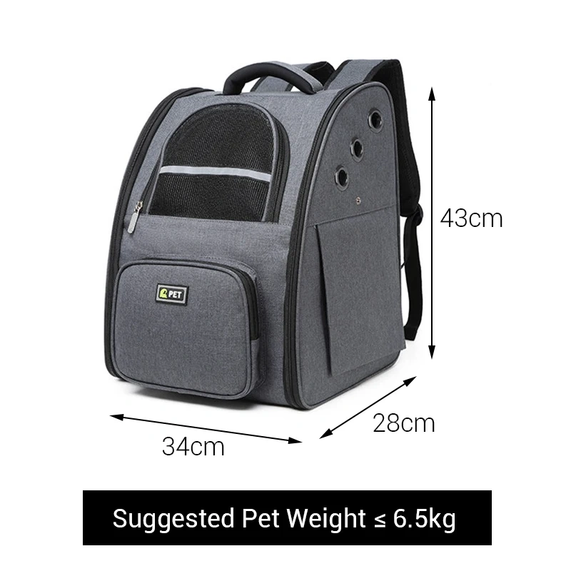 Cat Backpack Portable Breathable Dog Carrier Backpack Travel Pet Bag for Larger Cats Small Dogs Foldable Pet Backpack Handbag