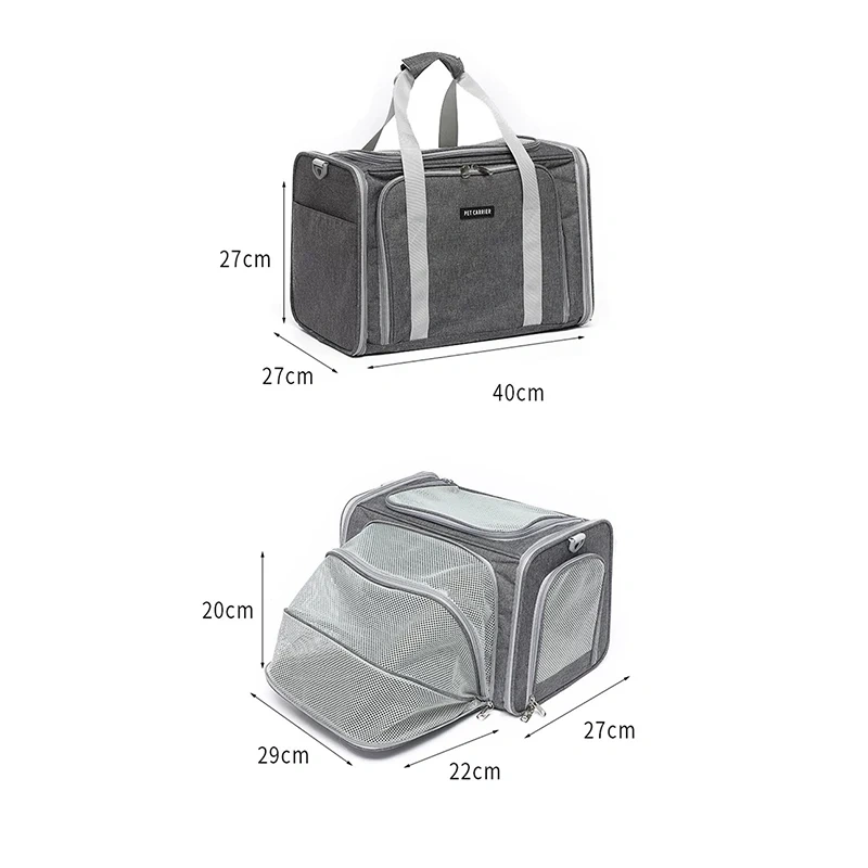 Breathable Pet Cat Carrier Backpack Foldable Oxford Soft-Side Travel Bag Expandable Large Capacity Creative for Cats Dogs