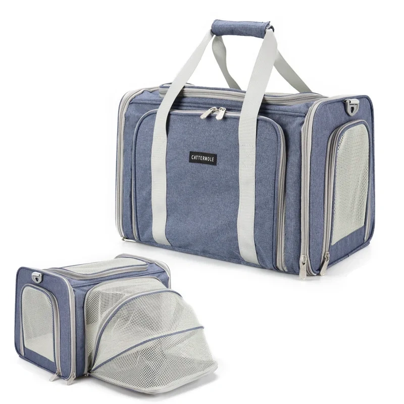 Breathable Pet Cat Carrier Backpack Foldable Oxford Soft-Side Travel Bag Expandable Large Capacity Creative for Cats Dogs
