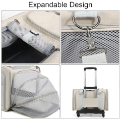 Small Dogs Carrier Soft Cat Carrier Stylish Expandable Pets Carriers Puppies Kitties Cage Ventilated Rabbit Small Animals Travel
