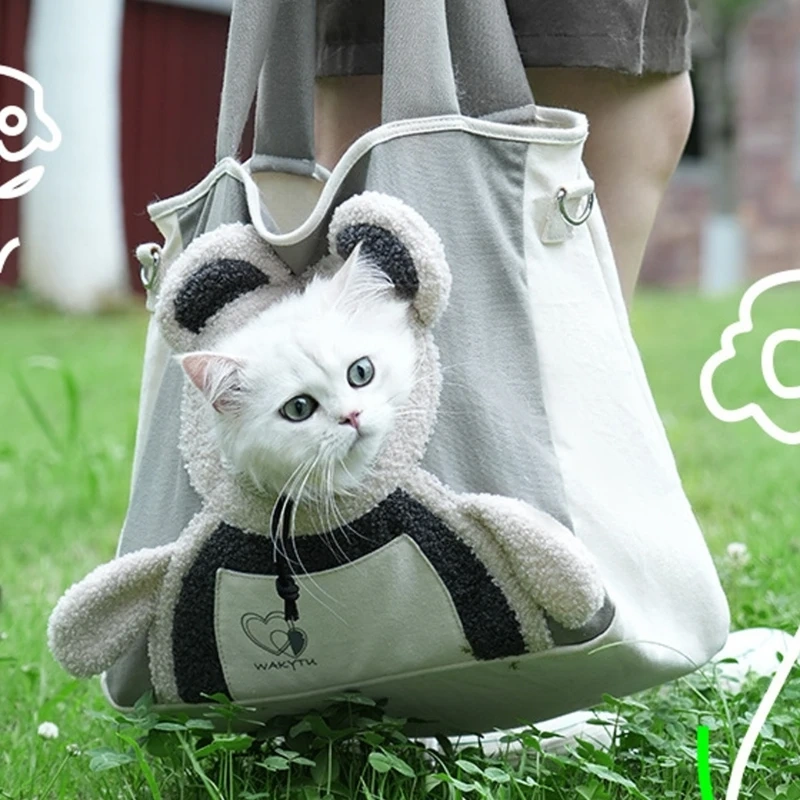 MultiUse Pet Carriers Bag With Open Top Easy to Carry Shoulder Bag For Small Dog J0MC