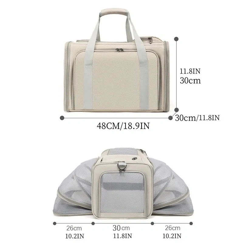 Small Dogs Carrier Soft Cat Carrier Stylish Expandable Pets Carriers Puppies Kitties Cage Ventilated Rabbit Small Animals Travel