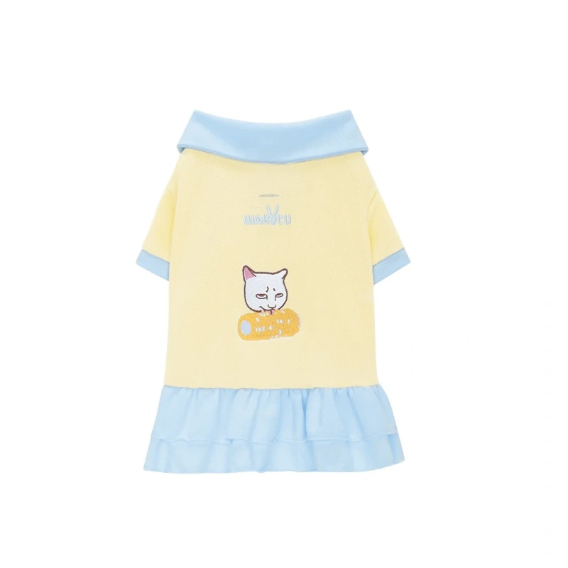 Pet Dog Polo Shirts Breathable Cotton pet dog polo dress Pullover - Button Up Collar Polo for Small Dogs pet polo skirt clothes