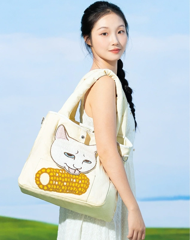 Foldable pet Canvas Tote Bag soft side pet carrier bag with well padded strap cat sling bag Pet Canvas Shoulder Bag