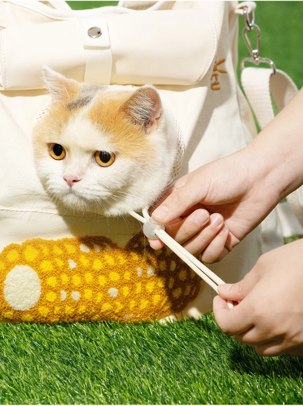 Foldable pet Canvas Tote Bag soft side pet carrier bag with well padded strap cat sling bag Pet Canvas Shoulder Bag