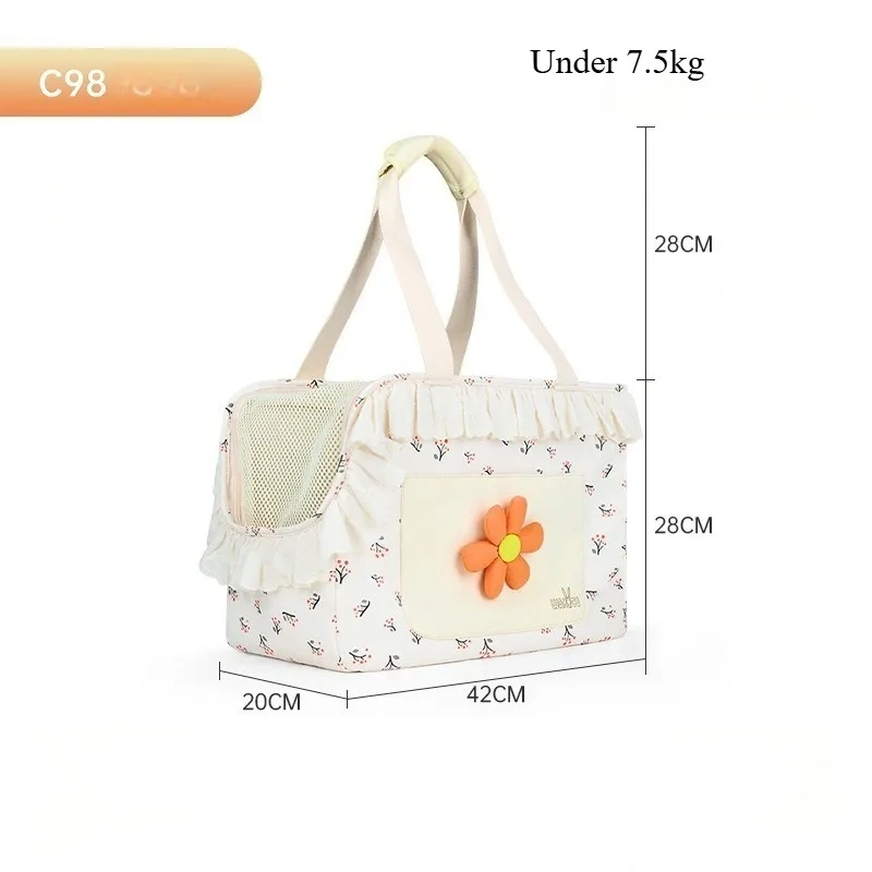 Wakytu Pet cat bag. Portable single-shoulder cat bag, breathable dog bag C98, portable and lightweight for summer