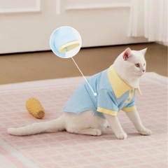 Pet Dog Polo Shirts Breathable Cotton pet dog polo dress Pullover - Button Up Collar Polo for Small Dogs pet polo skirt clothes