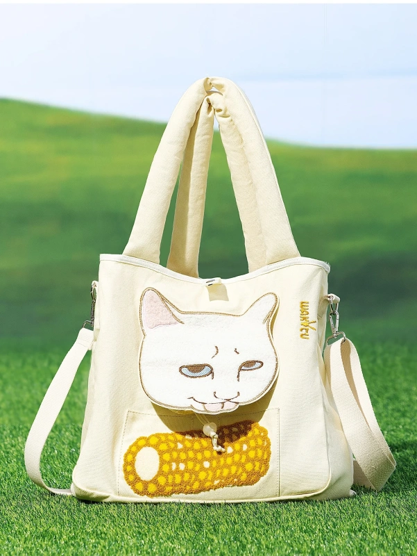 Foldable pet Canvas Tote Bag soft side pet carrier bag with well padded strap cat sling bag Pet Canvas Shoulder Bag
