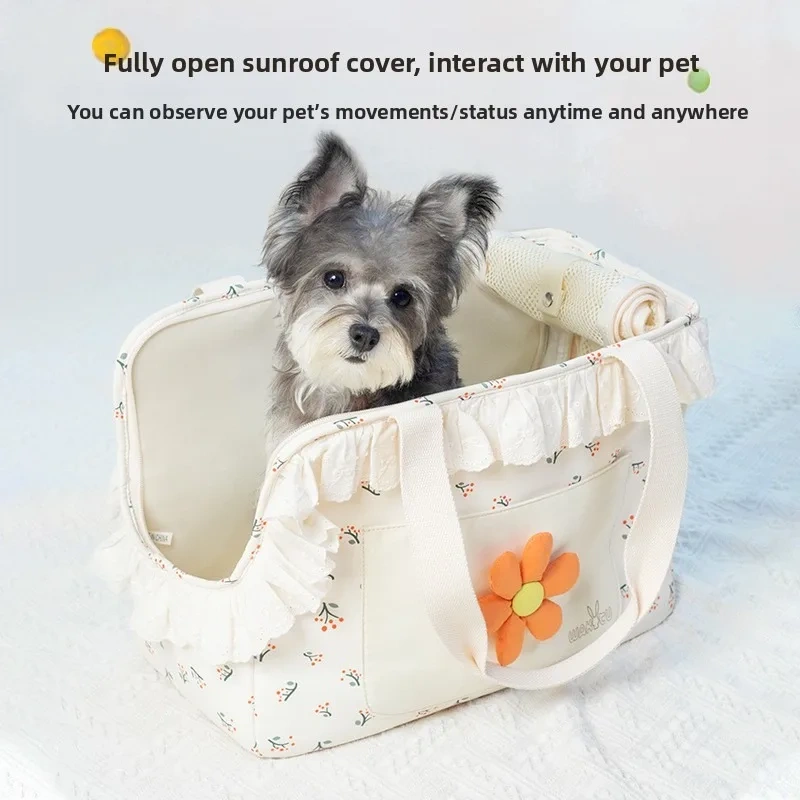 Wakytu Pet cat bag. Portable single-shoulder cat bag, breathable dog bag C98, portable and lightweight for summer