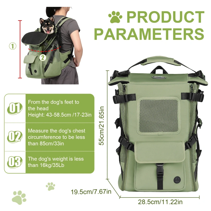 2025 Hot Selling Wakytu Small Dog Backpack Carrier Adjustable Padded Breathable Straps Pet Carrier for Travel & Hiking