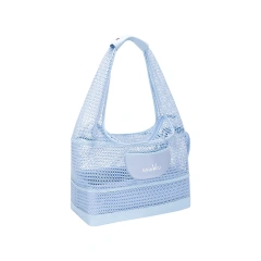 Breathable Mesh Pet Bag for Summer Lightweight  Pet Tote Carrier Bag with Removable Mat Cool Hollow‑Out Mesh Summer Pet bag