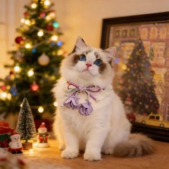 Cat bow flower bud adjustable collar pet pearl decoration neck ring blue yellow pink Purple 15-38cm Neck Size cat accessories