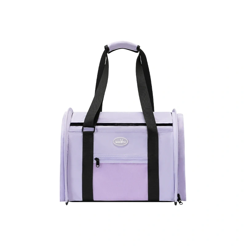 Pet soft sided Carrier Bag Outdoor large capacity Foldable cat bag dog breathable Airline-Approved Pet Bag purple dog carrier