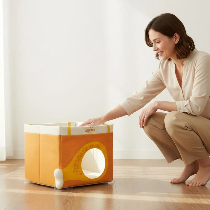 Paper Feline House Large Space Feline Scratch House Pet Furniture Lightweight Tear-Resistant for Indoor