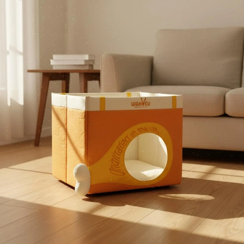 Paper Feline House Large Space Feline Scratch House Pet Furniture Lightweight Tear-Resistant for Indoor