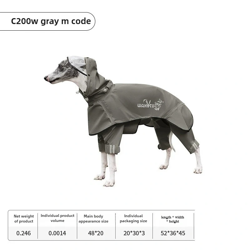 Large Dog Raincoat Waterproof and Windproof Puppy Raincoat Reflective and Breathable Dog Clothes Adjustable Dogs Supplies