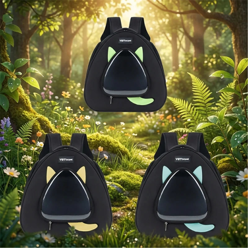Cat Ear Design Pet Backpack with Large Bubble Window Custom Logo OEM ODM Service Durable Pet Backpack