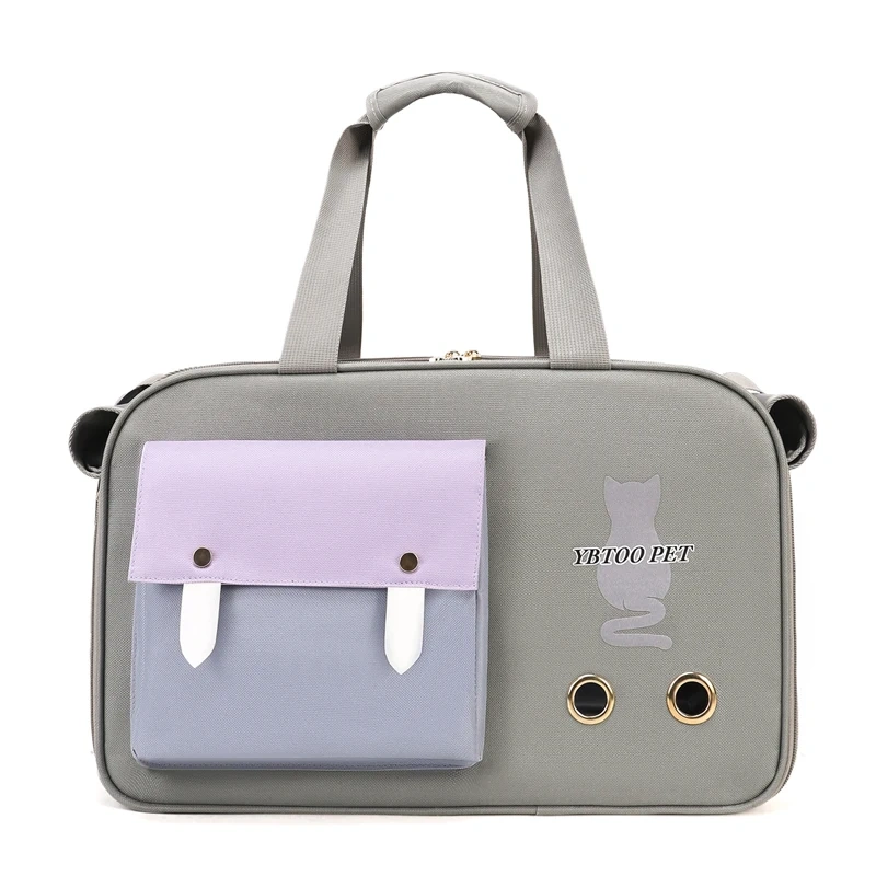 Pink Cartoon Cat Bus Pet Carrier Soft-Sided Breathable Zipper Closure For Cats