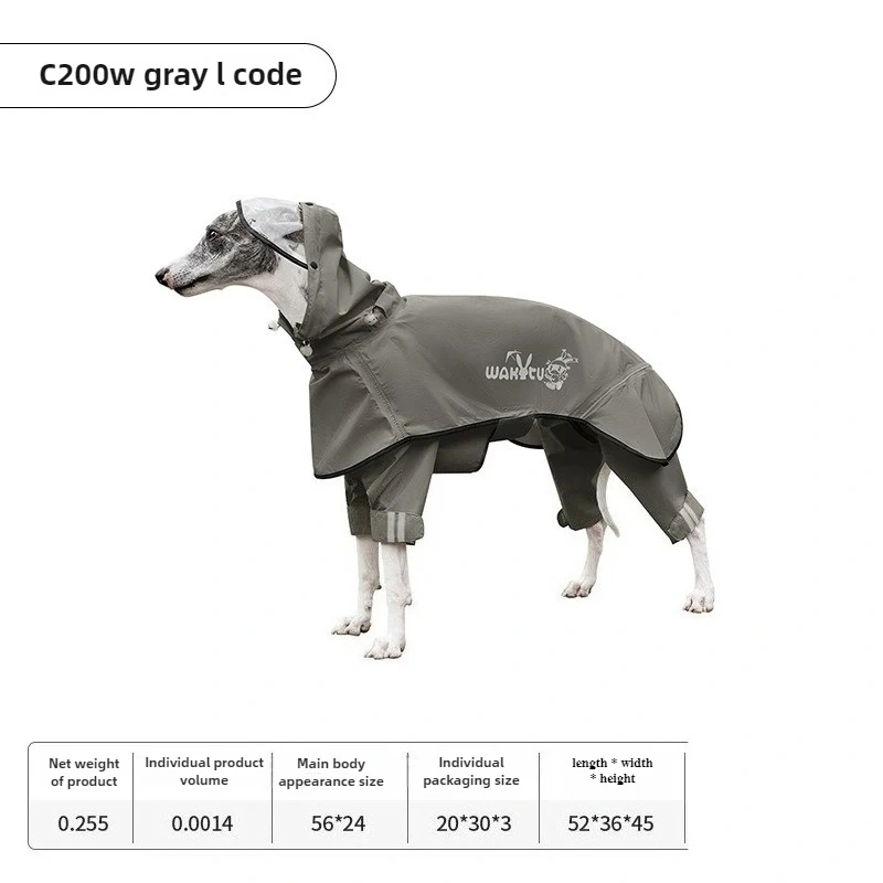 Large Dog Raincoat Waterproof and Windproof Puppy Raincoat Reflective and Breathable Dog Clothes Adjustable Dogs Supplies