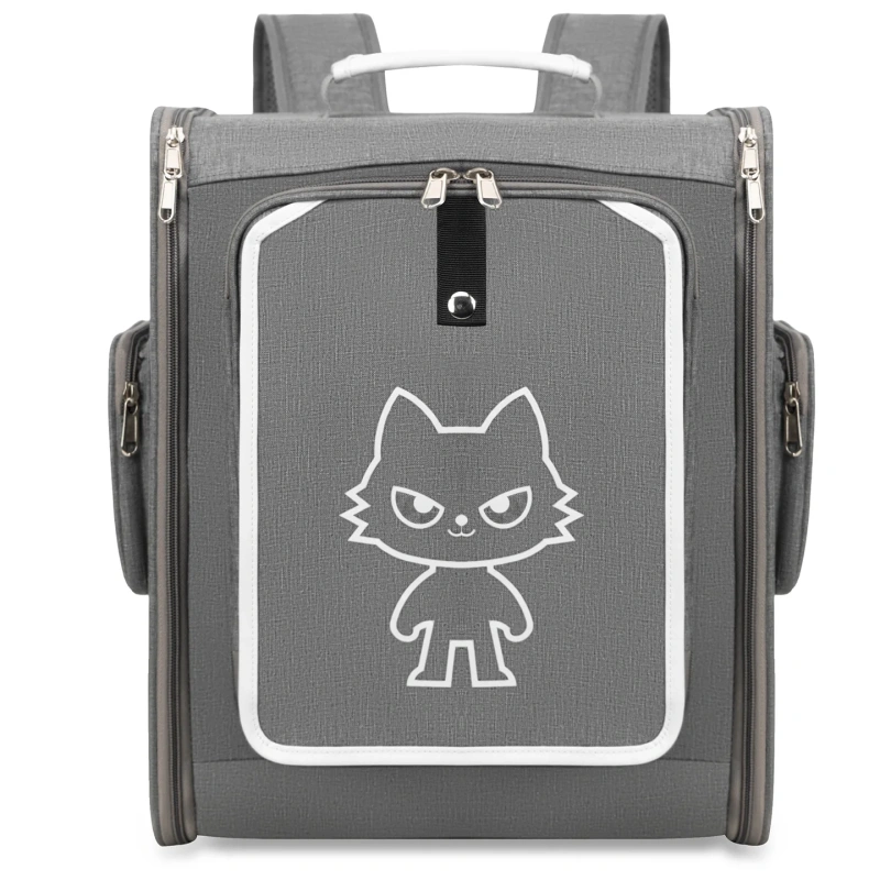 Multifunctional pet cat bag Large capacity outdoor travel pet backpack with tie rod breathable fat cat bag