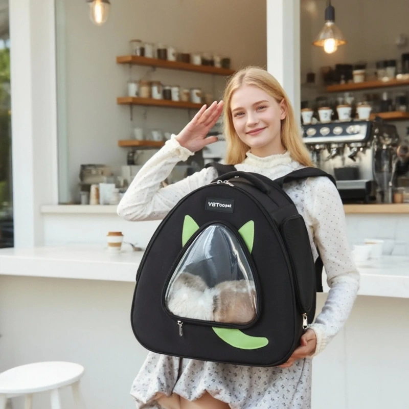 Cat Ear Design Pet Backpack with Large Bubble Window Custom Logo OEM ODM Service Durable Pet Backpack