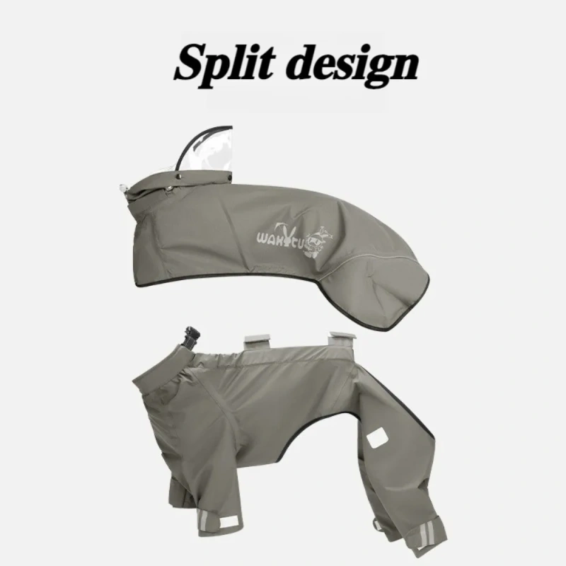 Large Dog Raincoat Waterproof and Windproof Puppy Raincoat Reflective and Breathable Dog Clothes Adjustable Dogs Supplies