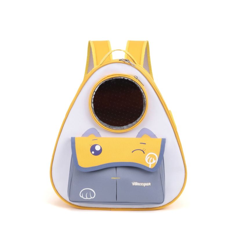 Cheese Cat Backpack Fashion Triangle Pet Carrier Large Capacity Shoulder Bag