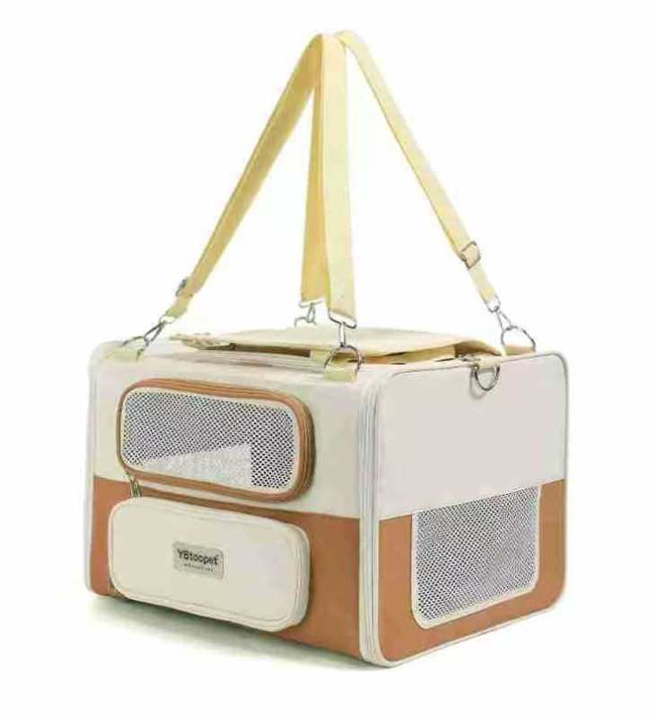 Foldable Oxford Pet Trolley Bag with Handle Large Capacity Breathable Carrier for Cats Dogs Travel