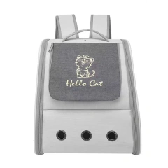Triple-Sided Breathable Cat Backpack Durable Pet Carrier Sunshade Comfortable Travel-Friendly Double-Shoulder Cat Bag