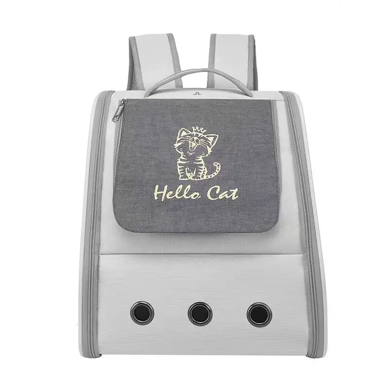 Triple-Sided Breathable Cat Backpack Durable Pet Carrier Sunshade Comfortable Travel-Friendly Double-Shoulder Cat Bag