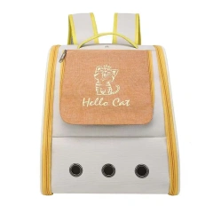 Triple-Sided Breathable Cat Backpack Durable Pet Carrier Sunshade Comfortable Travel-Friendly Double-Shoulder Cat Bag