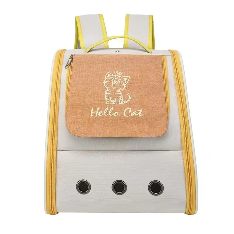 Triple-Sided Breathable Cat Backpack Durable Pet Carrier Sunshade Comfortable Travel-Friendly Double-Shoulder Cat Bag