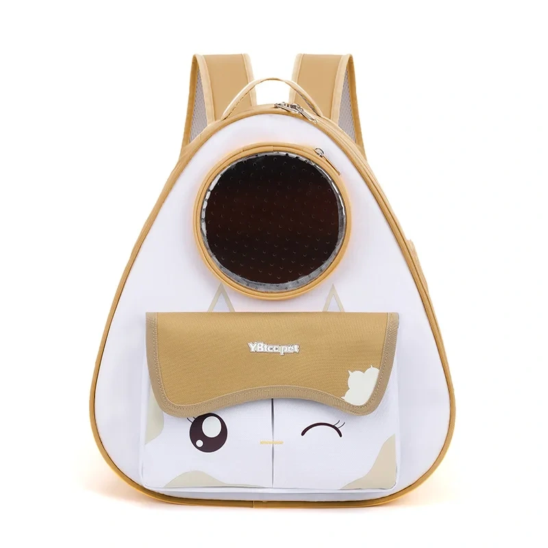 Cheese Cat Backpack Fashion Triangle Pet Carrier Large Capacity Shoulder Bag for Outdoor Travel