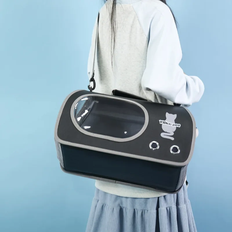 Cat bag portable outing cat satchel cross-body large-capacity bag ventilated and breathable anti-stress large pet bag