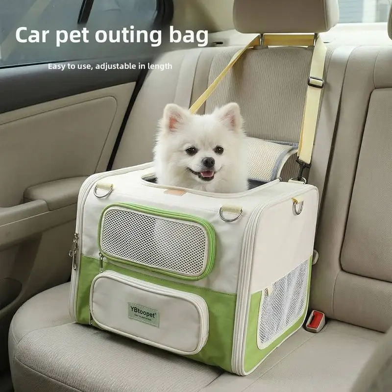 Foldable Oxford Pet Trolley Bag with Handle Large Capacity Breathable Carrier for Cats Dogs Travel & Car Use Over 7kg Load